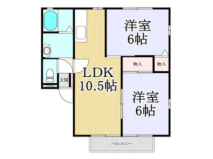 ハイムさくら(2LDK/1階)の間取り写真