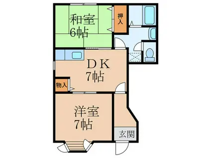 エスタシオン三毛門I(2DK/1階)の間取り写真