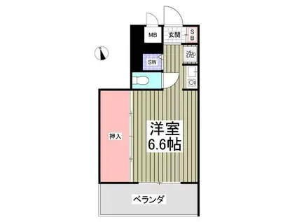 リブレス武蔵新城(ワンルーム/4階)の間取り写真