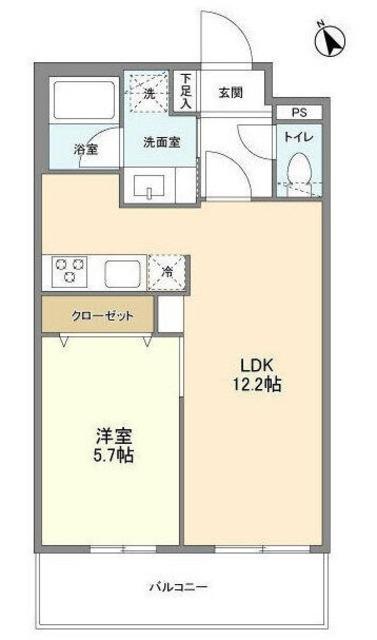 ACPレジデンス文京春日(1LDK/2階)の間取り写真