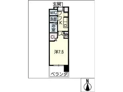 パルティール金山アネックス(1K/7階)の間取り写真