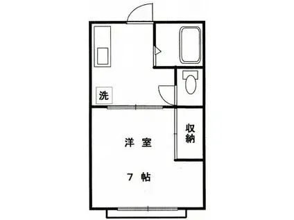 SKハイツ(1K/1階)の間取り写真