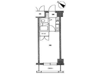 ガラ・シティ高井戸(1K/2階)の間取り写真