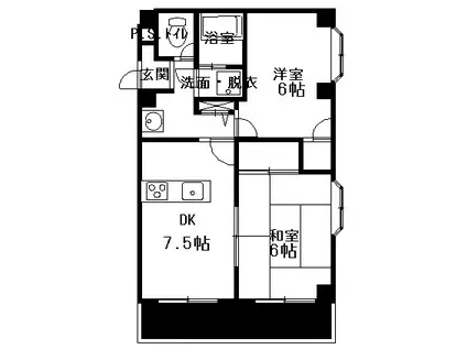 FDカーサ(2DK/2階)の間取り写真