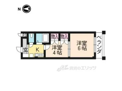 クリアドル北山(2K/3階)の間取り写真