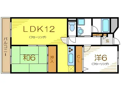 エクセル瑞江(2LDK/4階)の間取り写真