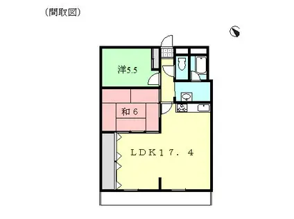 コープ野村万代(2LDK/14階)の間取り写真