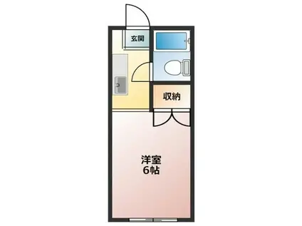 ジュネス谷野(ワンルーム/2階)の間取り写真