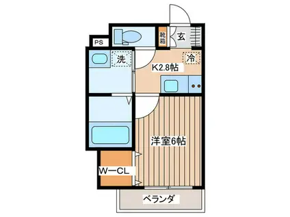 POLKA萩野町(1K/3階)の間取り写真