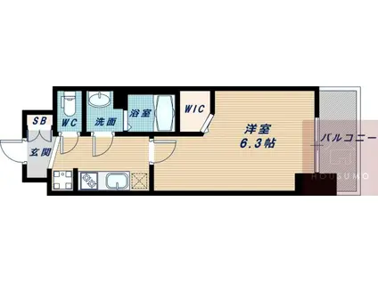 ファステート江坂ランウェイ(1K/4階)の間取り写真