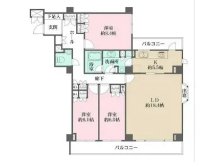 深沢ホームズ(3LDK/2階)の間取り写真
