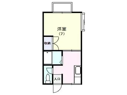 シャンブル笹口I(1K/2階)の間取り写真