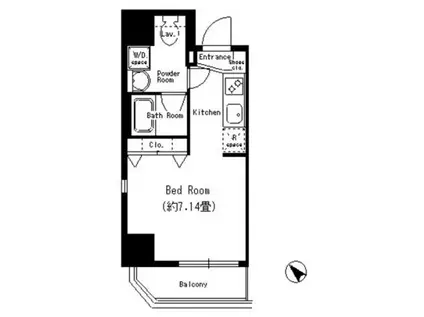 DORMOUSE TOWER(ワンルーム/7階)の間取り写真