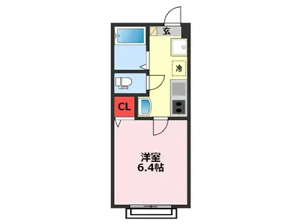 ONE FLAG 高柳(1K/2階)の間取り写真