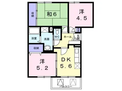 サンガーデン北川II(3DK/2階)の間取り写真