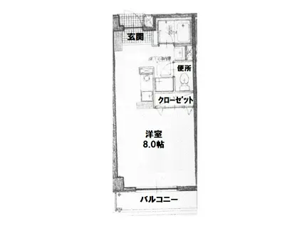 カーサフォンテ(ワンルーム/4階)の間取り写真