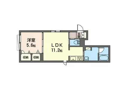 エスポアール菊名(1LDK/1階)の間取り写真