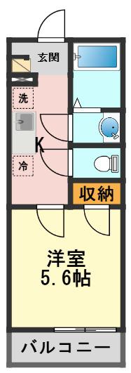 クレイノフェリス金町(1K/1階)の間取り写真