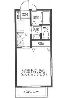 ドゥポンス(1K/1階)の間取り写真