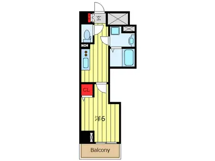 ガリシア駒込イースト(1K/6階)の間取り写真