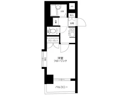 メインステージ早稲田(1K/6階)の間取り写真