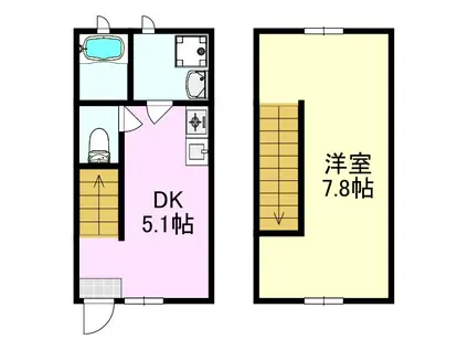 フィオーレ朝倉(1DK/1階)の間取り写真