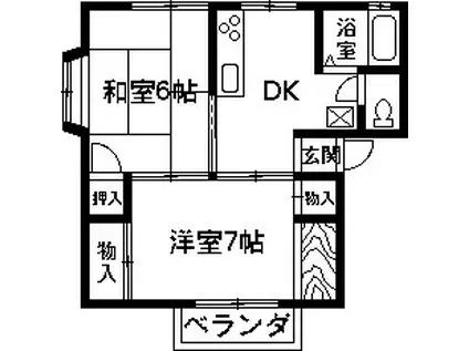 アリュール A(2DK/1階)の間取り写真
