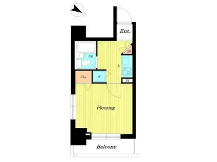 パークウェルツインズ西新宿サウスピア(1K/3階)の間取り写真