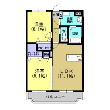 Y&M 彩(2LDK/3階)の間取り写真