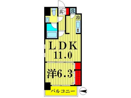 アクサスフォート両国立川(1LDK/5階)の間取り写真