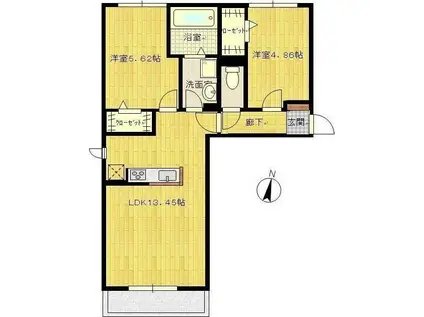 スノーウィーコートVIII(2LDK/1階)の間取り写真