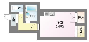 みさきハイツ(ワンルーム/4階)の間取り写真