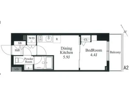 ラティエラ秋葉原(1DK/3階)の間取り写真