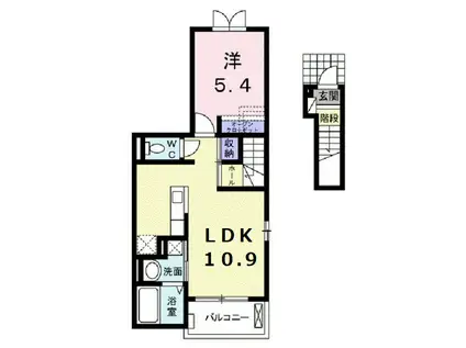 アコルデA(1LDK/2階)の間取り写真