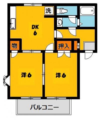 メゾン・ド・クレールA(2DK/2階)の間取り写真