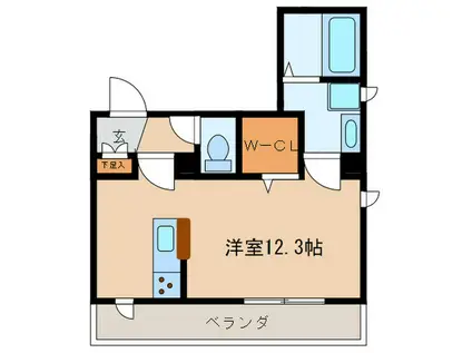 RI ICHIBAGI(ワンルーム/2階)の間取り写真