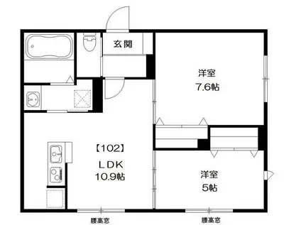 メゾン レトワール(2LDK/1階)の間取り写真