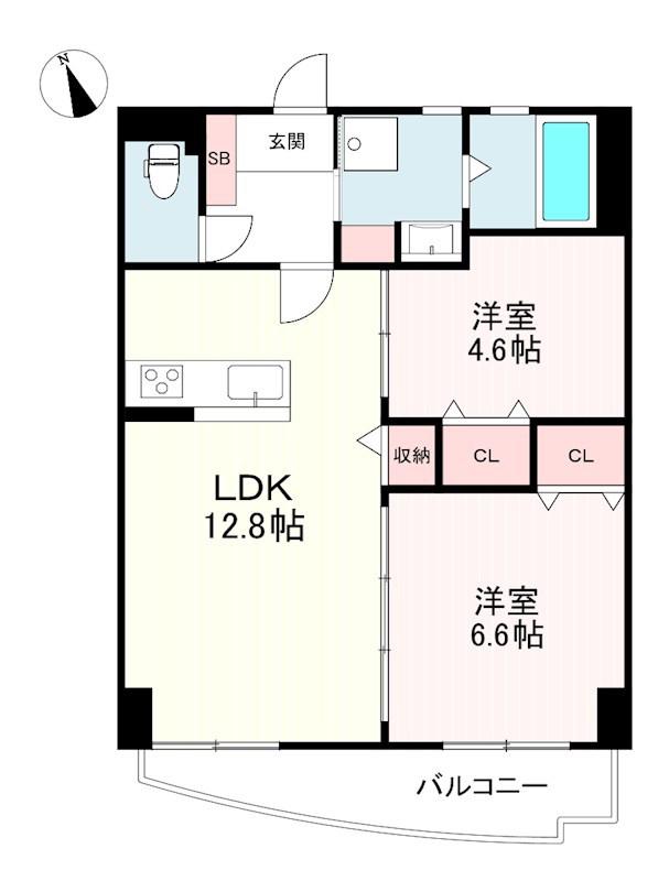 SOコスモス(2LDK/3階)の間取り写真