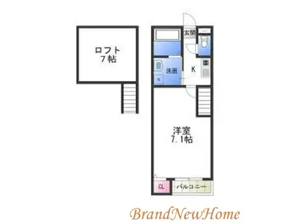 アクアフィールド(1K/2階)の間取り写真