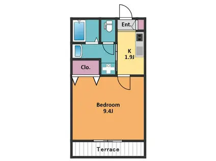 メゾン・ブラン武蔵小山(1K/1階)の間取り写真