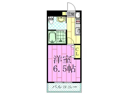 GAIA(1K/3階)の間取り写真