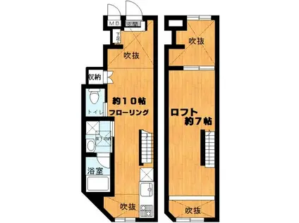 グランズ三軒茶屋(ワンルーム/1階)の間取り写真