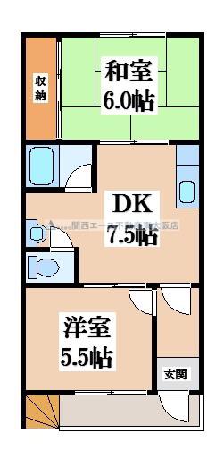 サンライフ花園(2DK/2階)の間取り写真
