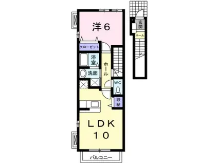 ベル アムール(1LDK/2階)の間取り写真