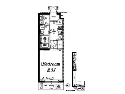 アクサス西巣鴨HYS(1K/1階)の間取り写真
