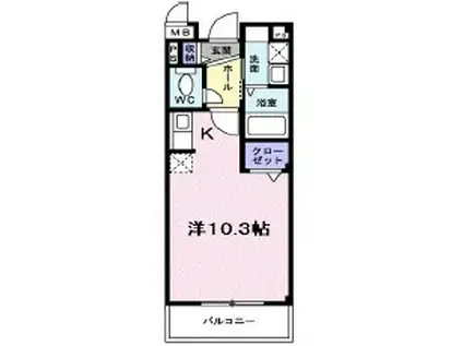 エステート・レイIII(ワンルーム/3階)の間取り写真
