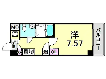 AVION7M8(1K/4階)の間取り写真