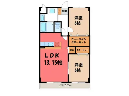 AVENIRCIEL(2LDK/2階)の間取り写真