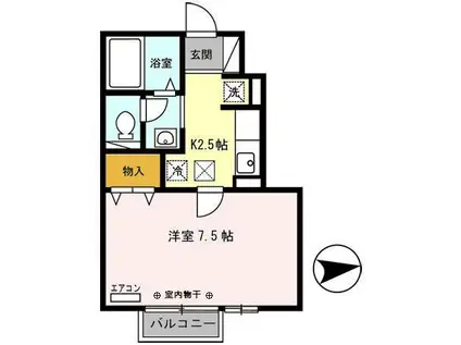 VILLA MK101(1K/1階)の間取り写真