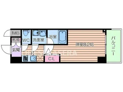 FORTUNEY大手前(1K/10階)の間取り写真